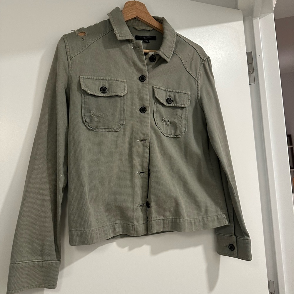 All Saints Olive Green Women's Jacket - S
